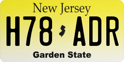 NJ license plate H78ADR