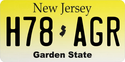 NJ license plate H78AGR