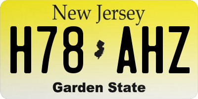 NJ license plate H78AHZ