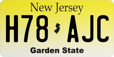 NJ license plate H78AJC