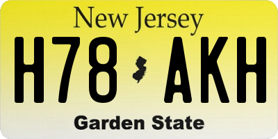 NJ license plate H78AKH