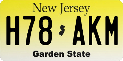 NJ license plate H78AKM