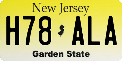 NJ license plate H78ALA