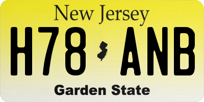 NJ license plate H78ANB