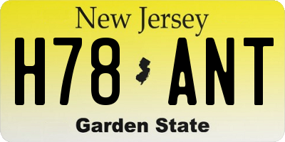NJ license plate H78ANT
