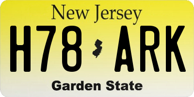 NJ license plate H78ARK