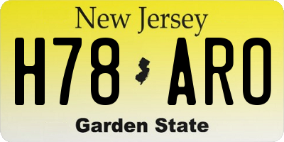 NJ license plate H78ARO