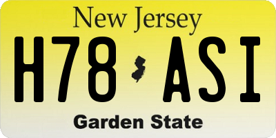 NJ license plate H78ASI