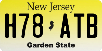 NJ license plate H78ATB