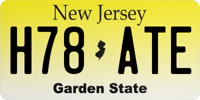 NJ license plate H78ATE