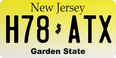 NJ license plate H78ATX