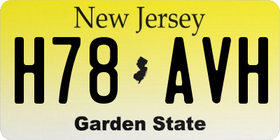 NJ license plate H78AVH