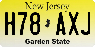 NJ license plate H78AXJ