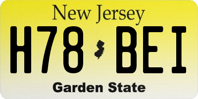 NJ license plate H78BEI