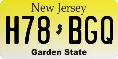 NJ license plate H78BGQ