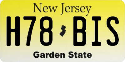 NJ license plate H78BIS