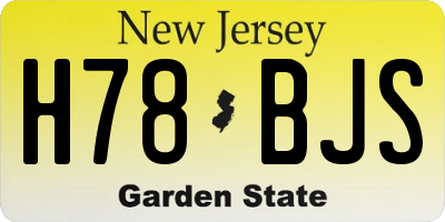 NJ license plate H78BJS