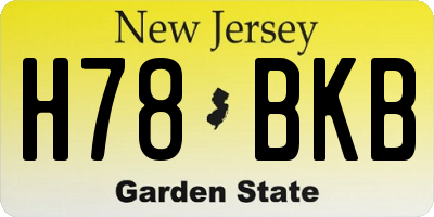 NJ license plate H78BKB