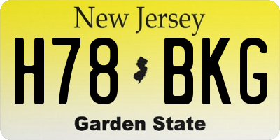 NJ license plate H78BKG