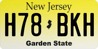 NJ license plate H78BKH