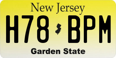 NJ license plate H78BPM