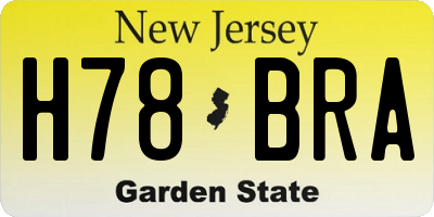 NJ license plate H78BRA
