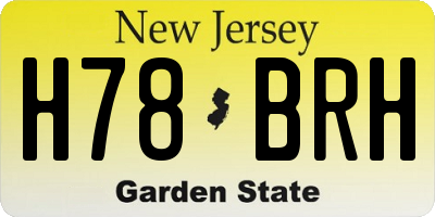 NJ license plate H78BRH