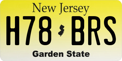 NJ license plate H78BRS