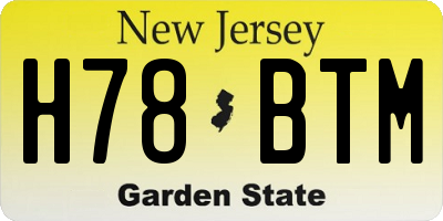NJ license plate H78BTM