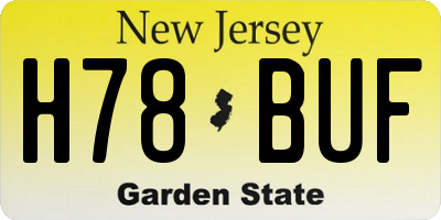 NJ license plate H78BUF