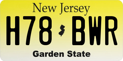 NJ license plate H78BWR