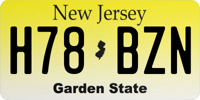 NJ license plate H78BZN
