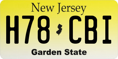 NJ license plate H78CBI