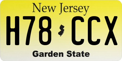 NJ license plate H78CCX
