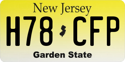 NJ license plate H78CFP