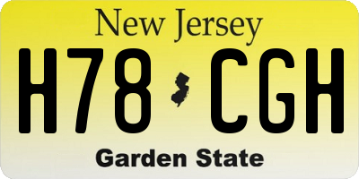 NJ license plate H78CGH