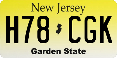 NJ license plate H78CGK