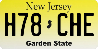 NJ license plate H78CHE