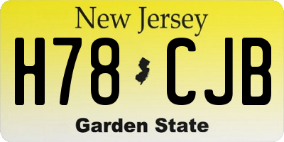 NJ license plate H78CJB
