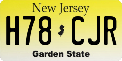 NJ license plate H78CJR