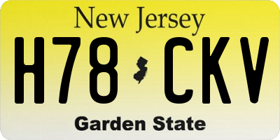 NJ license plate H78CKV