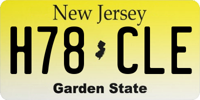 NJ license plate H78CLE
