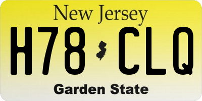 NJ license plate H78CLQ