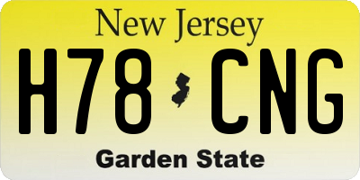 NJ license plate H78CNG