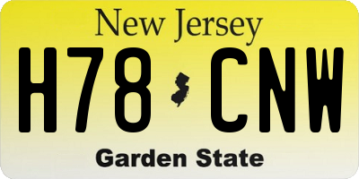 NJ license plate H78CNW