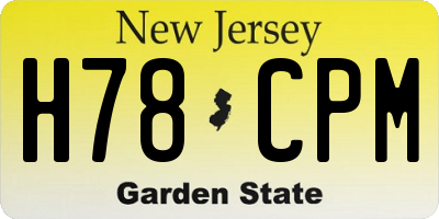 NJ license plate H78CPM