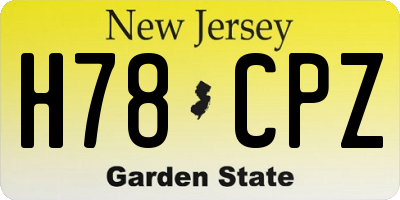 NJ license plate H78CPZ