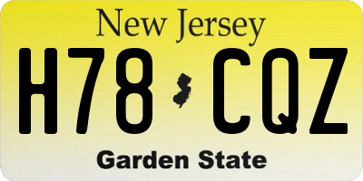 NJ license plate H78CQZ