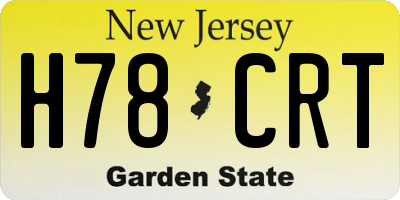 NJ license plate H78CRT