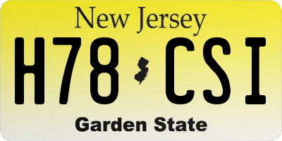 NJ license plate H78CSI